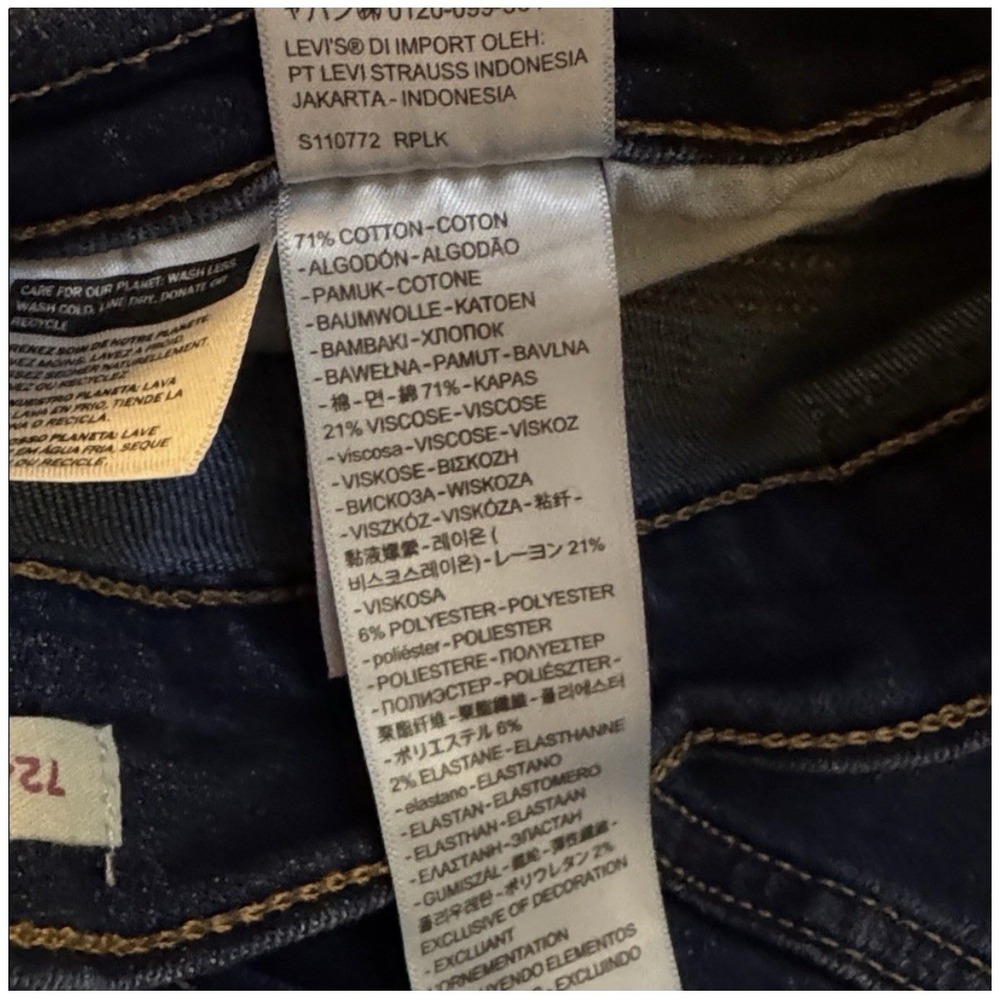 Levi's Sz 34 Women's‎ 724 High Rise Straight Jeans Frayed Raw Hem Dk Blue Wash - Picture 12 of 13
